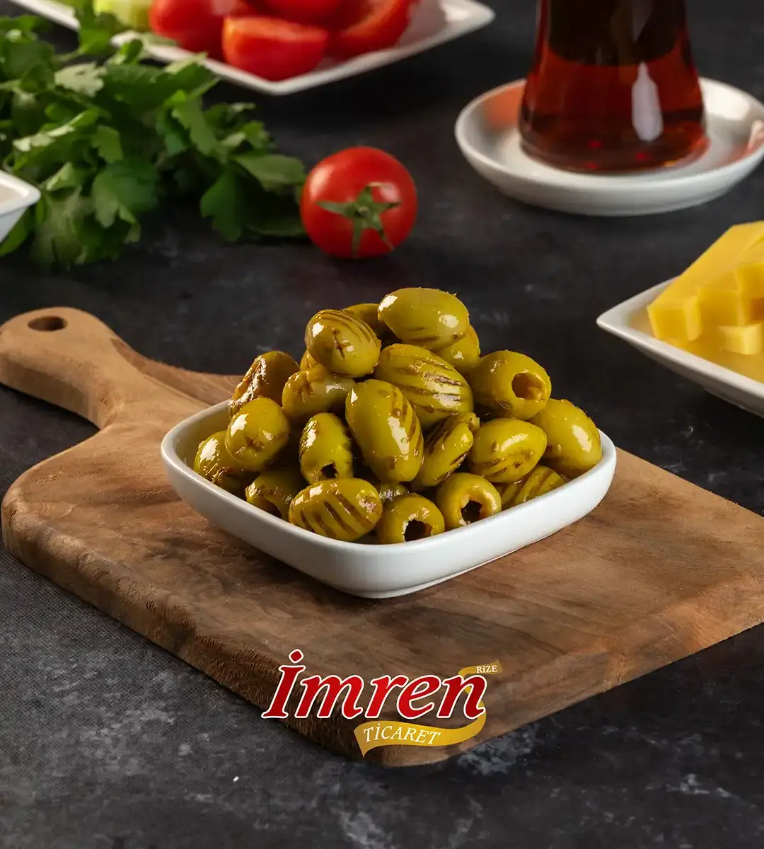 Közlenmiş Izgara Yeşil Zeytin 1000 Gr